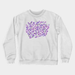 Abstract Squiggles in Purple Crewneck Sweatshirt